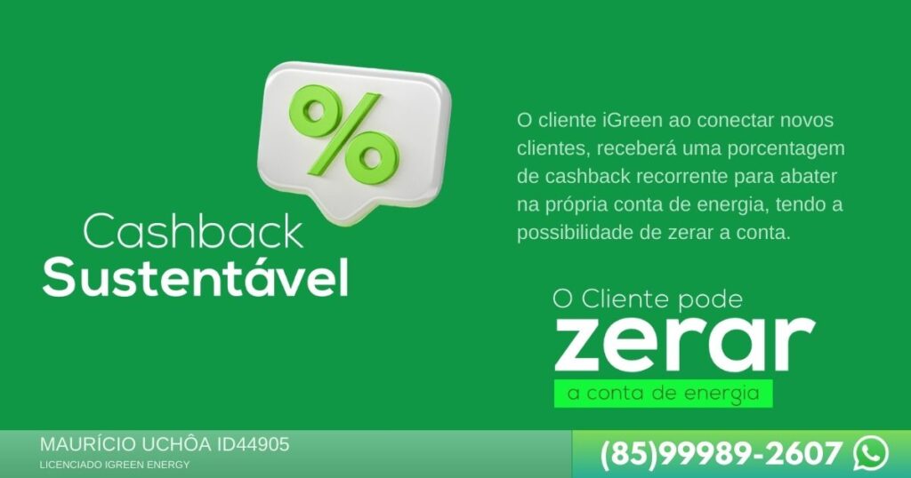 Cashback Sustentável da iGreen Energy