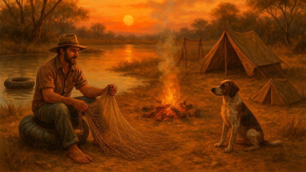 ilustração a beira d'água na Fazenda