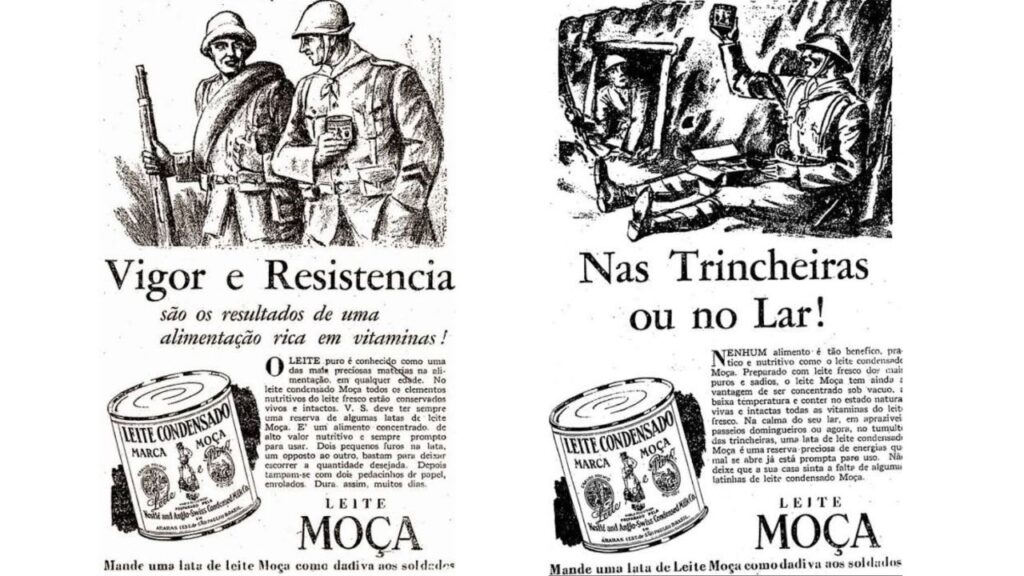 Propaganda de leite condensado vinculado na época