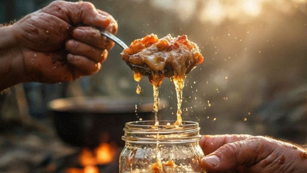 Colher de carne do vidro