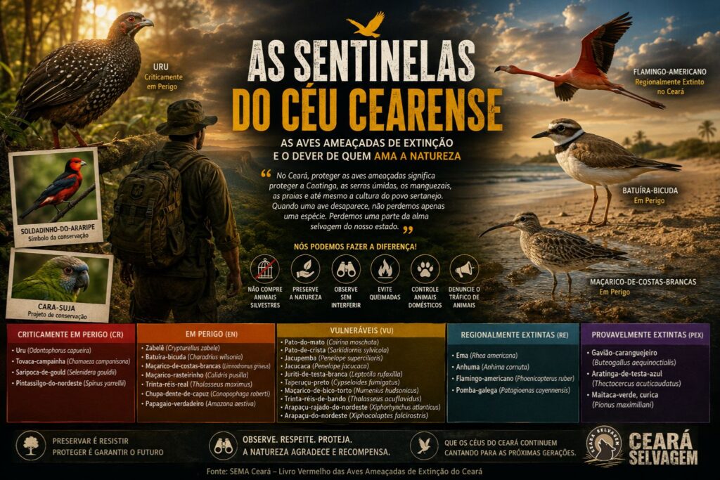 Aves ameaçadas de extinção no Ceará